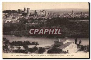 Old Postcard Avignon panoramic Avigon View from Villeneuve Avignon