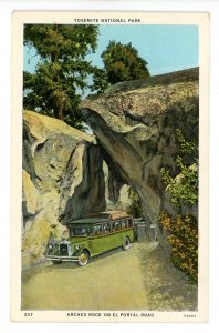 CA - Yosemite National Park, Tour Bus at Arched Rock