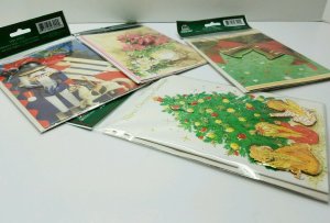 3-D Christmas Cards Tree Angels Nutcracker Bells Sealed Packs (8 Cards) GC167