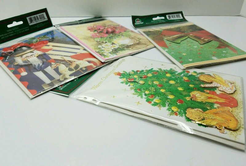 3-D Christmas Cards Tree Angels Nutcracker Bells Sealed Packs (8 Cards) GC167