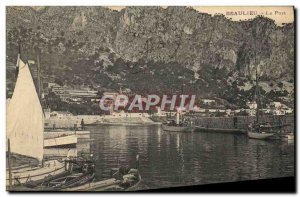 Old Postcard Beaulieu's harbor Boats