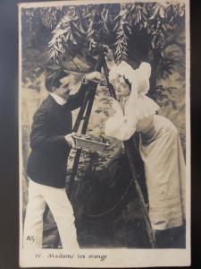 French Romance: Madame les mange / Couple Picking Fruit c1903