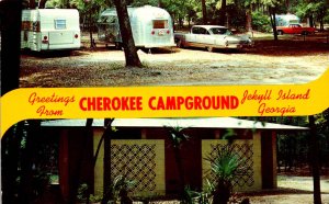 Jekyll Island, Georgia - Greetings from Cherokee Campground - in 1969