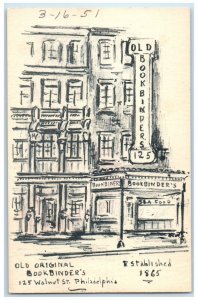 c1951 Old Original Bookbinder's Walnut Street Philadelphia Pennsylvania Postcard