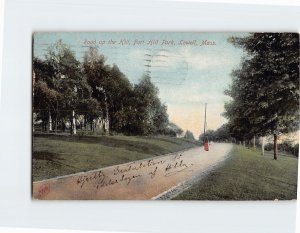 Postcard Road up the Hill, Fort Hill Park, Lowell, Massachusetts