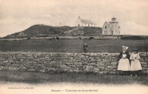 Vintage Postcard 1910's Carnac Tumulus De Saint Michel Collection Z. Le Rouzic