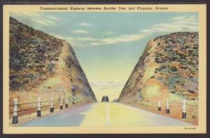 Transcontinental Highway,Boulder Dam & Kingman,AZ Postcard 