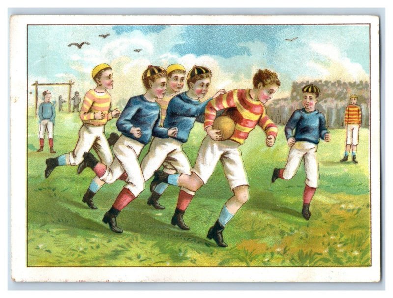 1880s-90s Sun Canopy Range Flory & White Boys Football Game &W