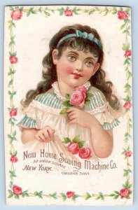 1880's NEW HOME SEWING MACHINE UNION SQUARE NY ORANGE MA VICTORIAN TRADE CARD #2