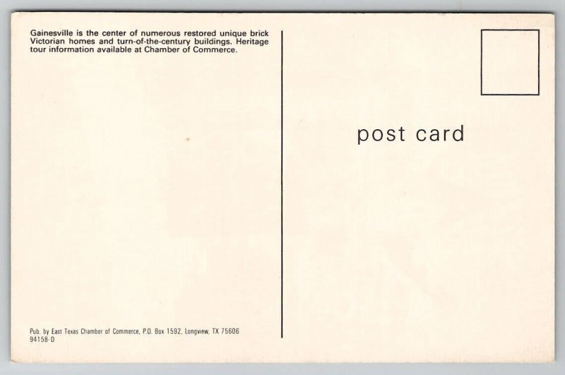 Gainesville TX Victorian Home Texas Postcard D38