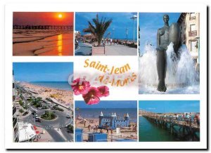 Modern Postcard Saint Jean de Monts boom Esplanade sea st the beach