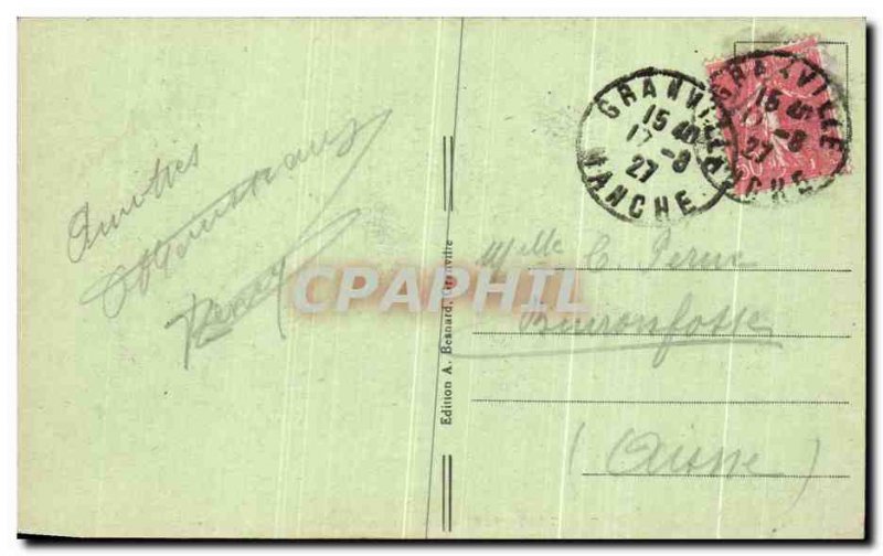 Old Postcard Granville Sea in Storm