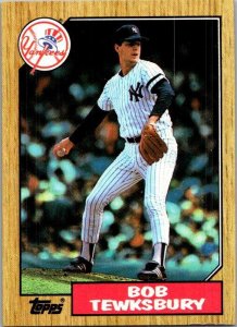 1987 Topps Baseball Card Bob Tewksbury New York Yankees sk2331