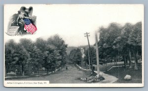 LIBERTY NY MAIN STREET ANTIQUE POSTCARD by ARTHUR LIVINGSTON