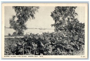 c1940's Scene Along Fox River, Green Bay Wisconsin WI Vintage Postcard 