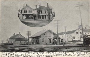 Verona New York NY RR Train Station Depot & Store Verona Station Cancel Postcard