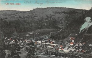 H70/ Oro Fino Idaho Postcard c1910 Birdseye View Homes Stores  118