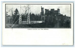 1931 Casco Castle and the Bridge, Casco Bay, Maine ME Vintage Postcard