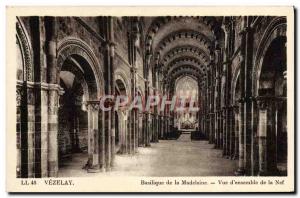 Postcard Old Vezelay Basilica Madeleine View d & # 39ensemble of the nave
