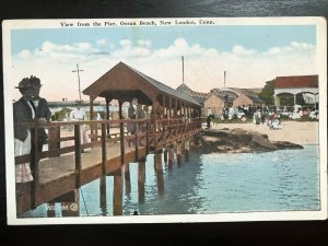 Vintage Postcard 1922 View from Pier, Ocean Beach, New London, Connecticut (CT)