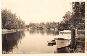 Everglades Florida The Waterfront Real Photo Vintage Postcard KK258