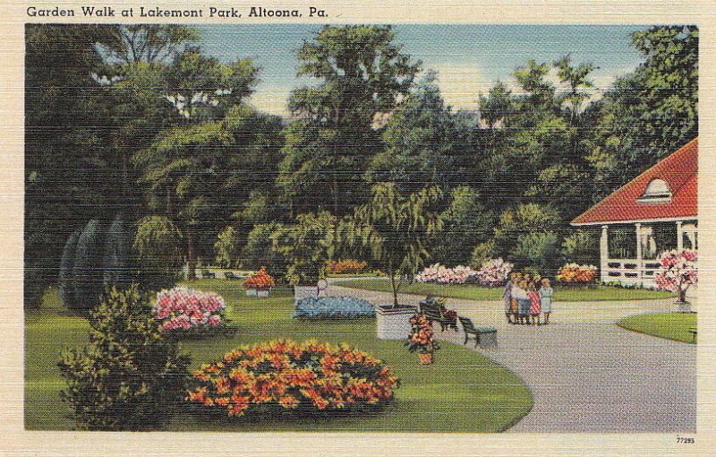 Postcard Garden Walk Lakemont Park Altoona PA