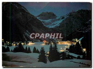 Postcard Modern Arosa Obersee Mondscheinnacht