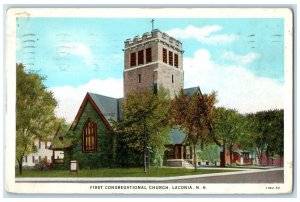 1941 First Congregational Church Scene Laconia New Hampshire NH Posted Postcard
