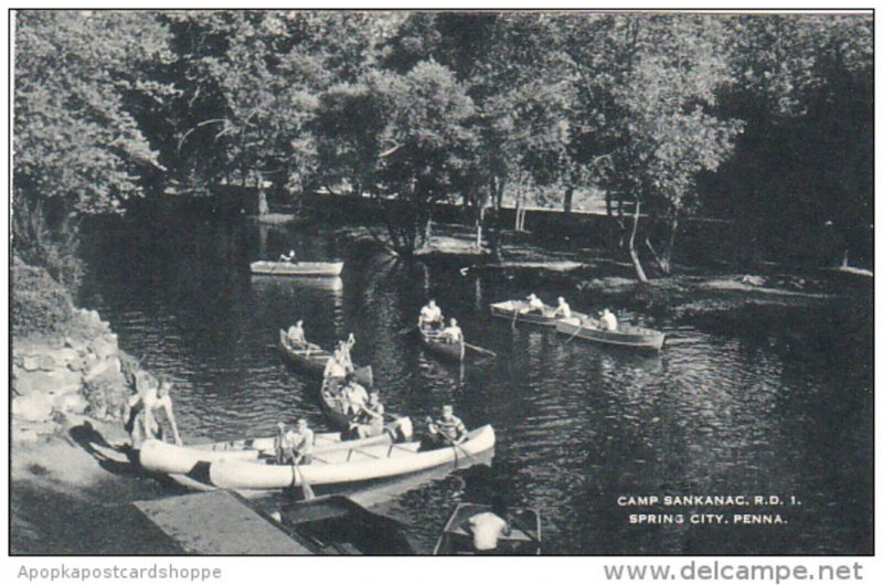 Canoeing At Camp Sankanac Spring City Pennsylvania Artvue