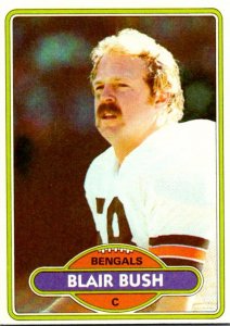 1980 Topps Football Card Blair Bush C Cincinnati Bengals sun0432