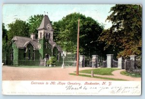 Rochester New York NY Postcard Entrance To Hope Cemetery Scenic View 1905 Trees