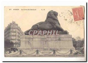 Paris (14th) Old Postcard The Lion of Belfort