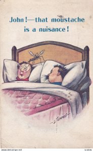 AS: John!---that moustache is a nuisance! Woman in bed with husband with a ...