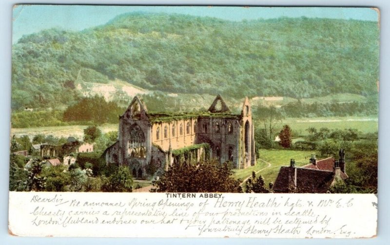 Tintern Abbey Monmouthshire Wales UK 1909 Postcard