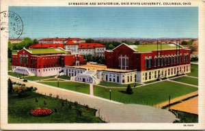 Vtg Columbus OH Gymnasium Natatorium Ohio State University 1930s Linen Postcard