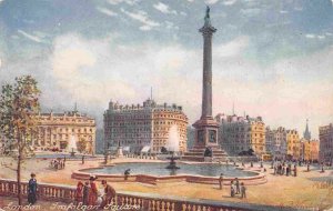 Trafalgar Square Nelson Column London England UK H B Wimbush Tuck postcard