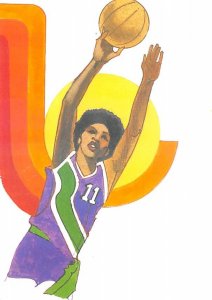 Artwork By Robert Peak, Used For Design Of Women Basketball Stamp  