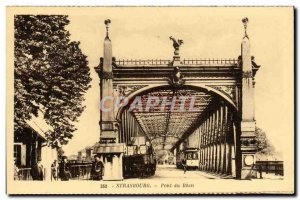 Old Postcard Strasbourg Rhine Bridge Tramway