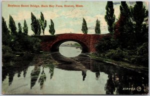 1912 Boylston Bridge Back Bay Fens Boston Massachusetts MA Posted Postcard