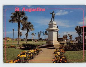 Postcard The statue of Ponce de Leon, St. Augustine, Florida