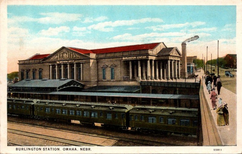 Nebraska Omaha Burlington Station Trains Curteich