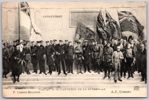 Vtg Art Painting Pantheon De La Guerre Paris France 1918 WW1 Era Postcard