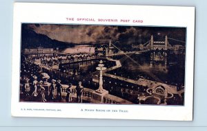Portland Oregon Postcard Night Scene On The Trail Official Souvenir 1905 Vintage