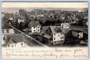 1906 WILDWOOD NEW JERSEY*NJ*SOUTH FROM PINE AVE*ROTOGRAPH*HOLLY BEACH POSTMARKS