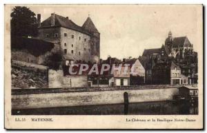 Old Postcard Mayenne The castle and the Notre Dame