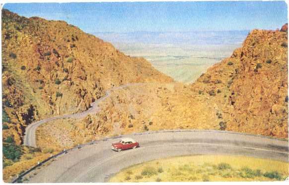 Mountain Roadway between Prescott & Jerome Arizona AZ, 1954 Chrome