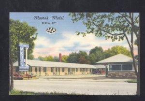 BEREA KENTUCKY MOORE'S MOTEL VINTAGE LINEN ADVERTISING POSTCARD KY.