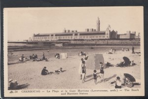 France Postcard - Cherbourg - La Plage Et La Gare Maritime   RS14150