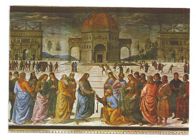 Italy Rome Vatican Sistine Chapel Custody Keys Perugino 4X6