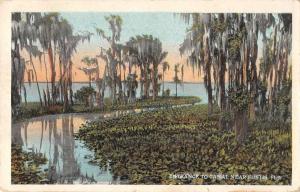 Eustis Florida scenic birds eye view canal entrance antique pc Z40323